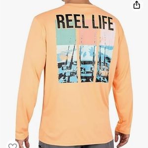 REEL LIFE Sun Defender UV Protection Men’s Long Sleeve Shirt Fishing Beach